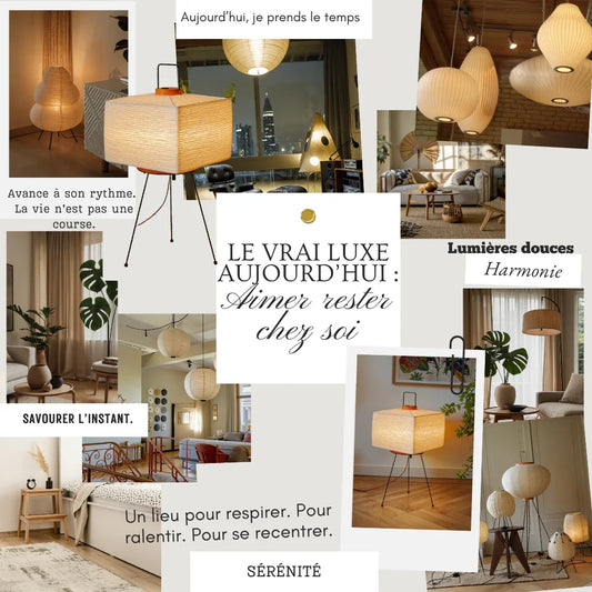 moodboard luminaire papier ambiance zen style japonais