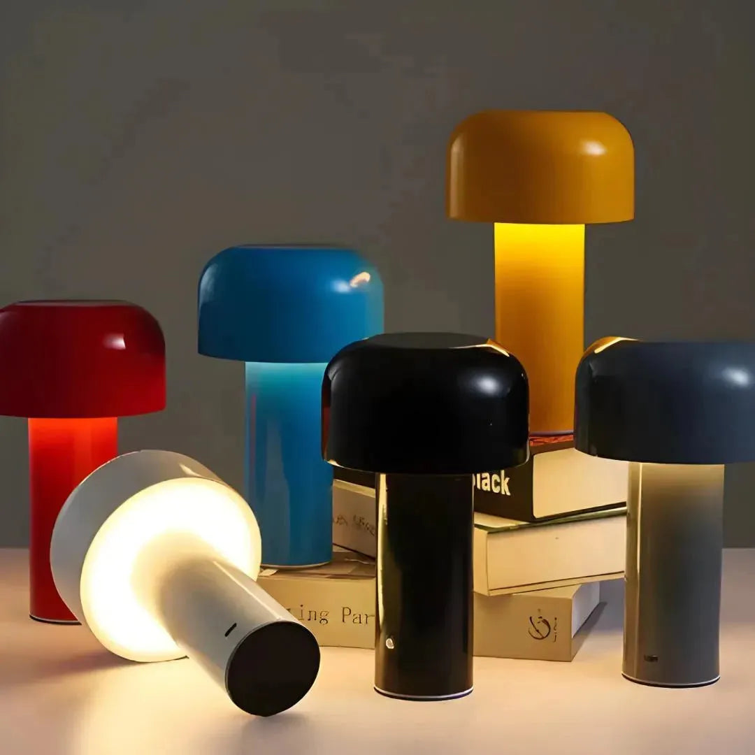 Lampe style italien tactile portable au design minimaliste champignon plusieurs couleurs différentes