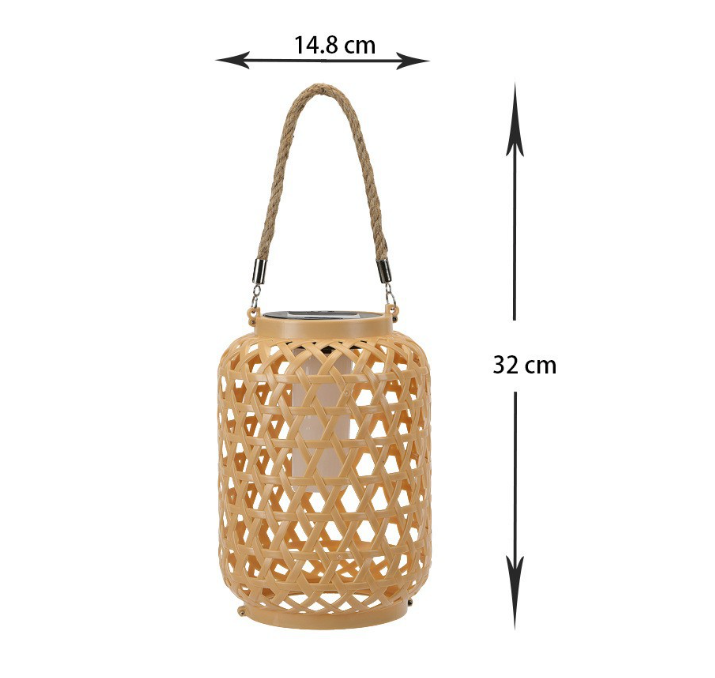 informations dimensions lampe exterieure tiki effet bambou