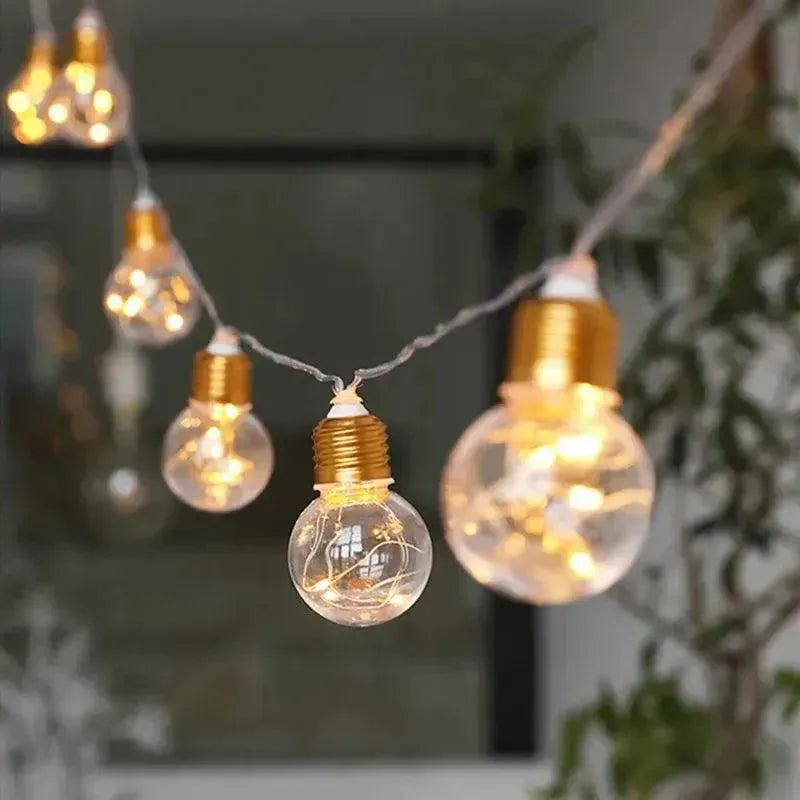 guirlande ampoule Edison au design rétro emblématique, culot doré