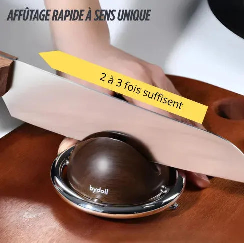 Affûtage de couteau rapide avec affûteur Bydoll, mouvement en un seul sens recommandé 2 à 3 fois