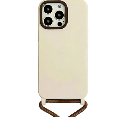 Détouré produit : coque crème avec cordon marron inséré dans les pattes basses