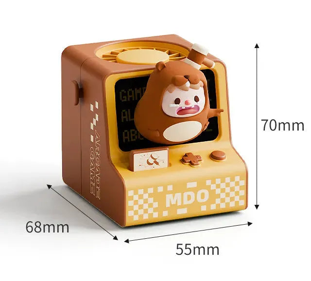 Dimensions du ventilateur MDO avec figurine écureuil – 70mm x 68mm x 55mm