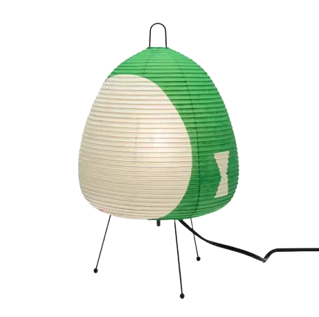 lampe en papier akari noguchi 1AV couleur verte sans fond