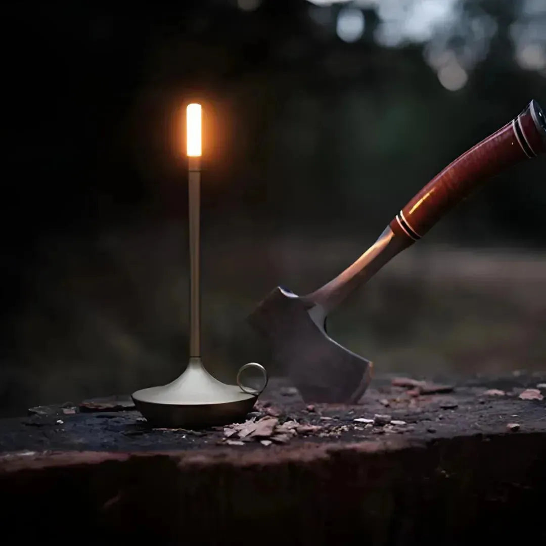 Lampe Bougie LED tactile CandleLight style bougie argentée