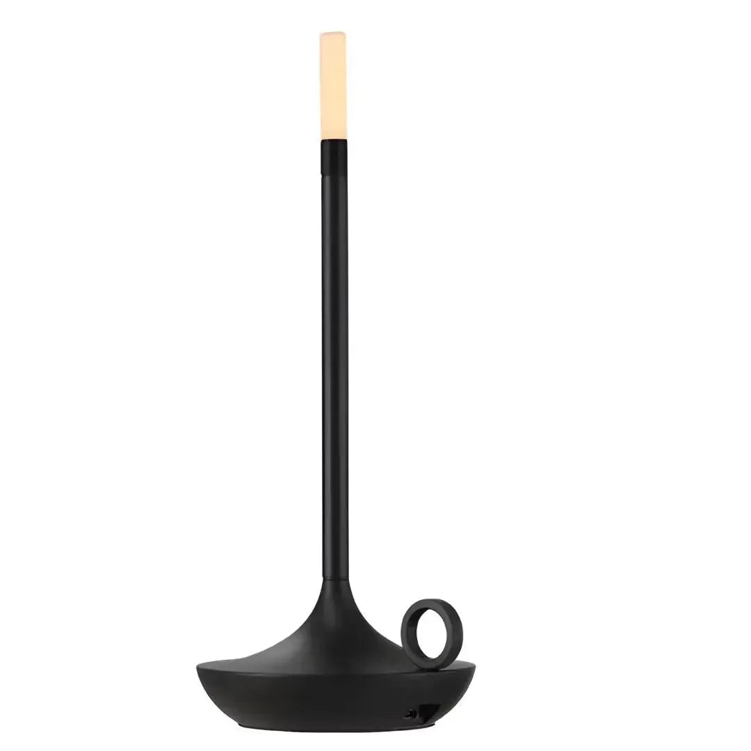 lampe style bougie vintage noire sur fond neutre