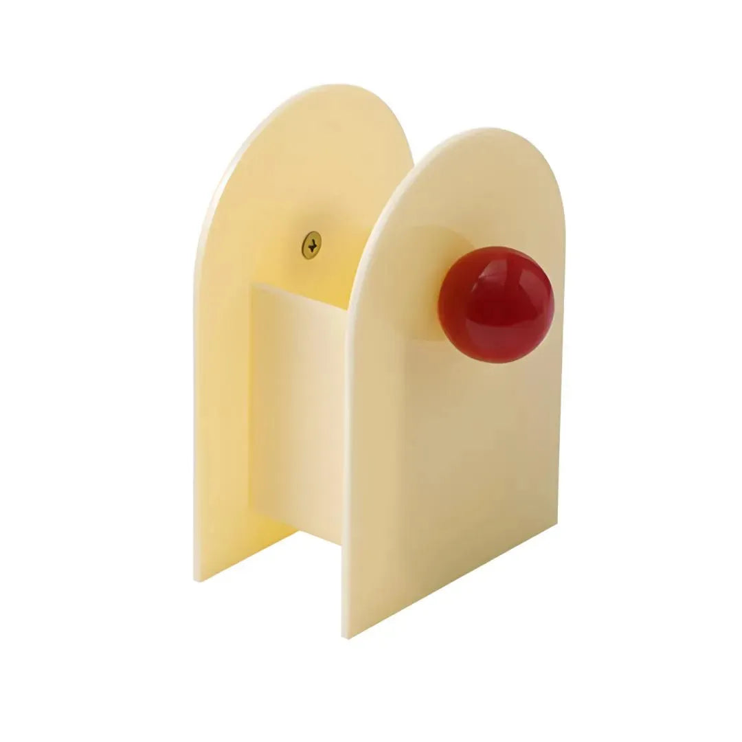 porte stylos memphis blanc et rouge sur fond blanc