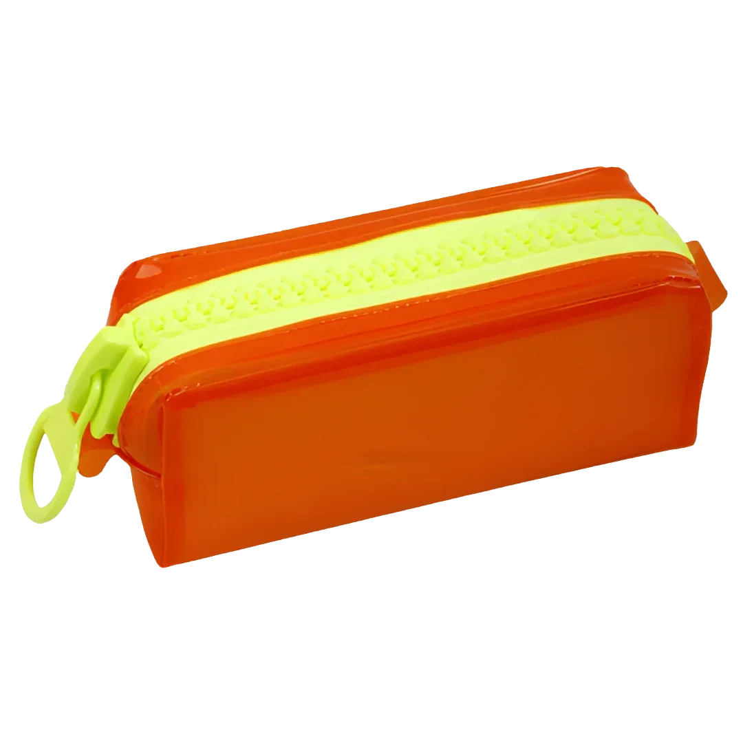 Trousse rectangulaire rouge et jaune – visuel produit sur fond transparent