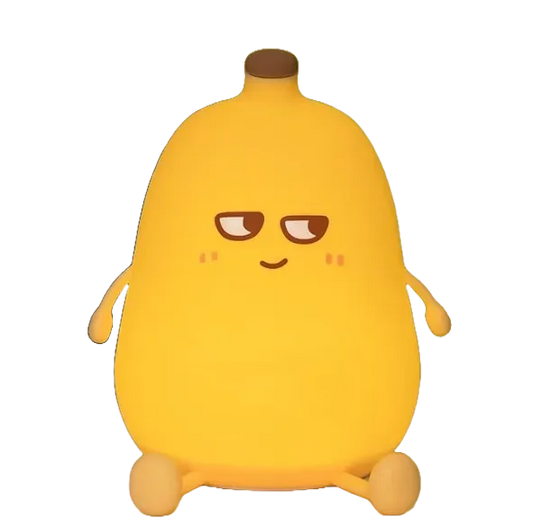 veilleuse banane jaune avec visage sans fond