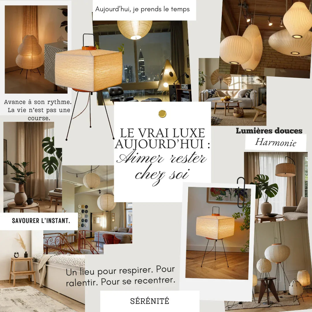 moodboard luminaire papier ambiance zen style japonais