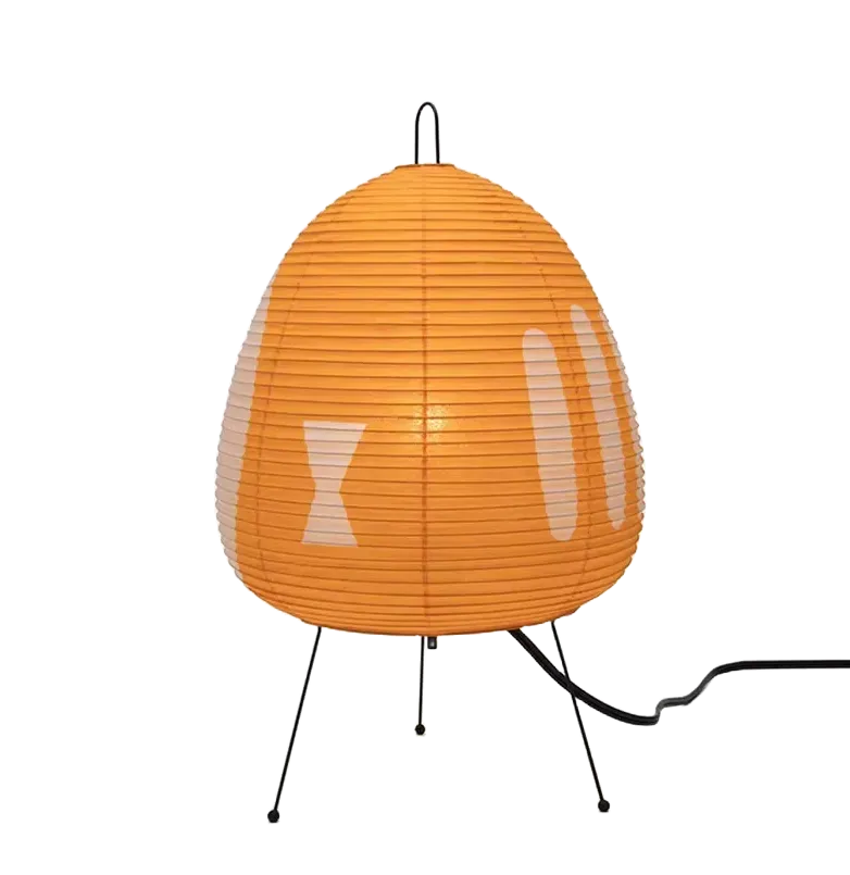lampe en papier akari noguchi 1AY couleur orange clair sans fond