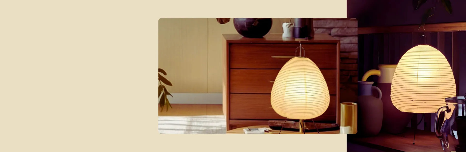 bannière mise en avant lampe en papier akari noguchi 1A
