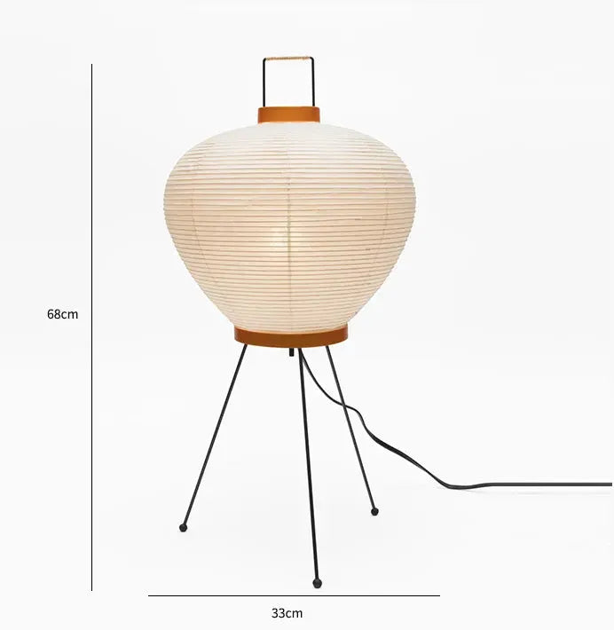 dimensions lampe à poser en papier style akari noguchi 3A appelée tripod