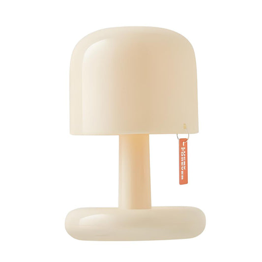 mini lampe fat boy sur fond blanc, avec bonne vue sur l'étiquette rouge