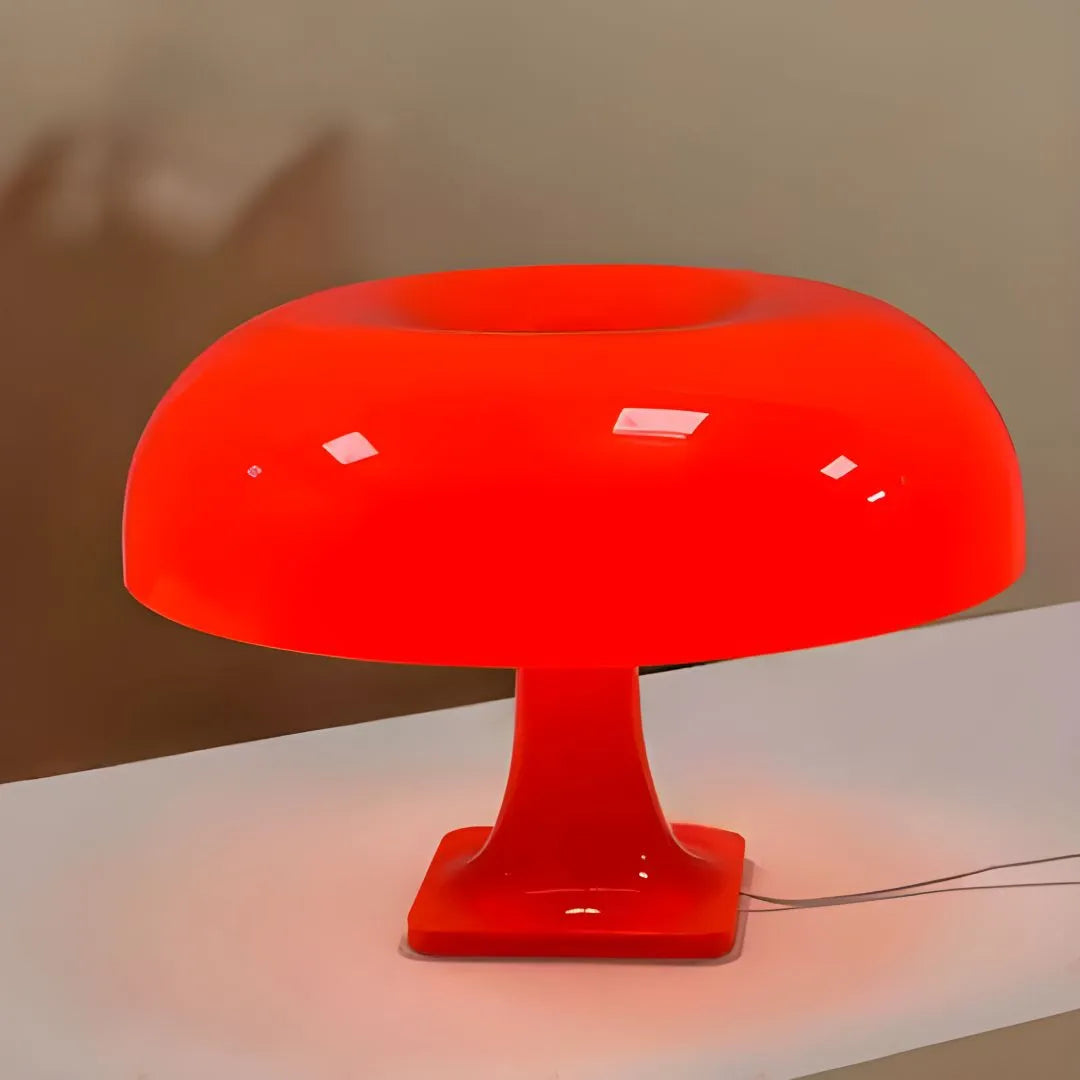 lampe champignon rouge base carré