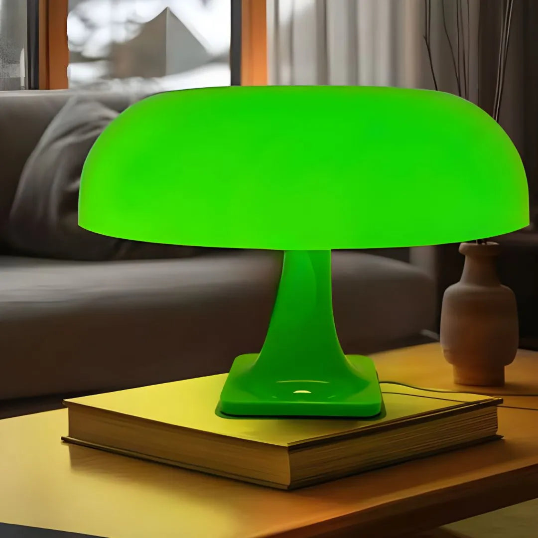 lampe champignon verte base carré