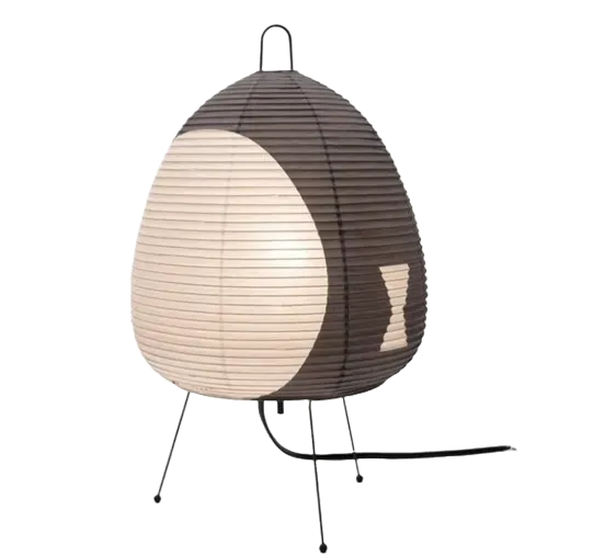 lampe en papier akari noguchi 1AG couleur noir gris sans fond