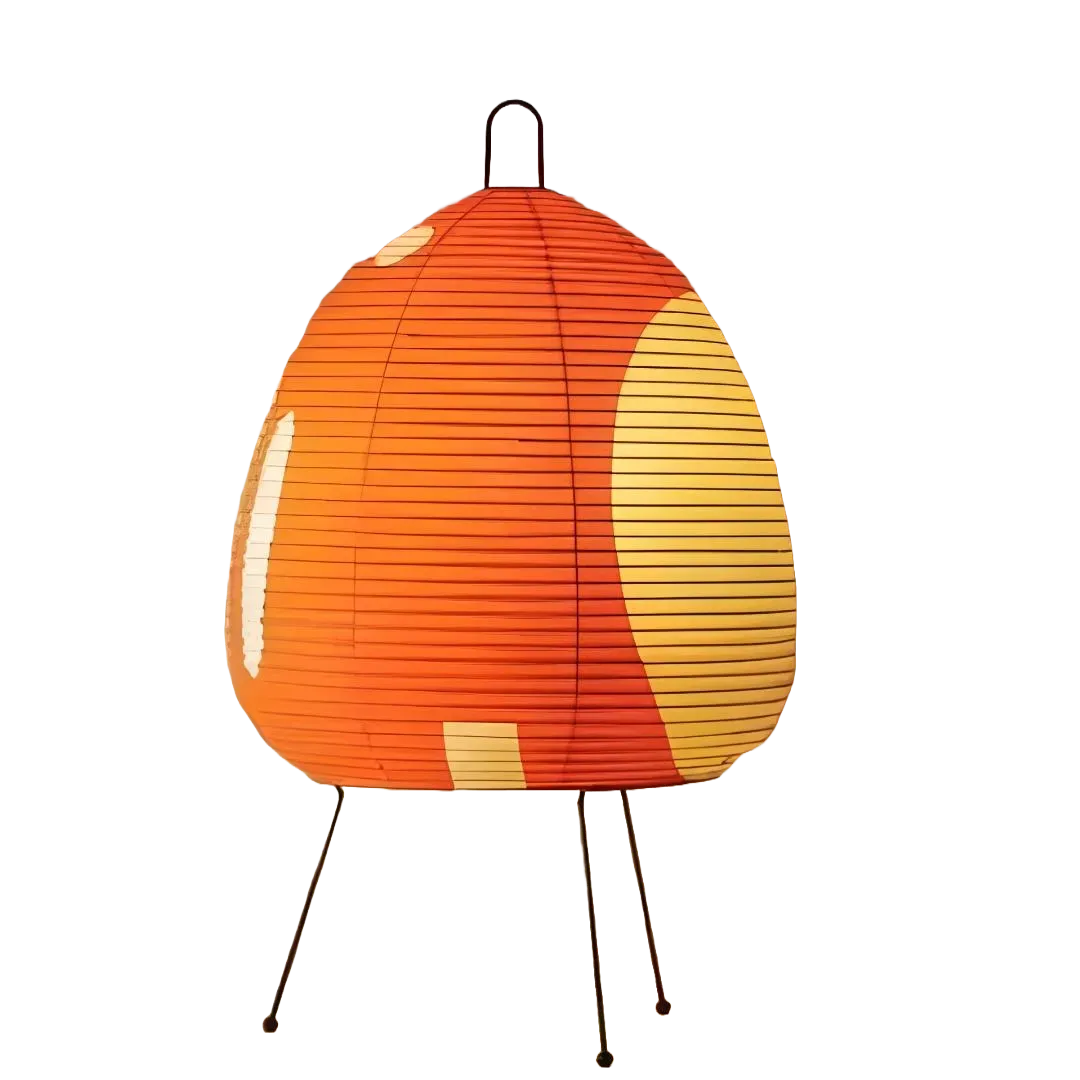 Abat-Jour Lotus, Orange, Papier Lokta, Lampe En Papier Lanternes Népal