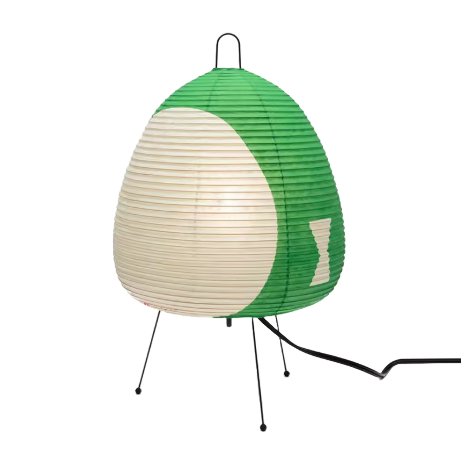 lampe en papier akari noguchi 1AV couleur verte sans fond