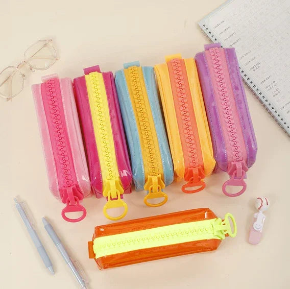Lot de 6 trousses multicolores – ensemble de trousses fluo idéales pour fournitures scolaires