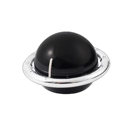 Minuteur sphérique design noir avec anneau chromé sans fond