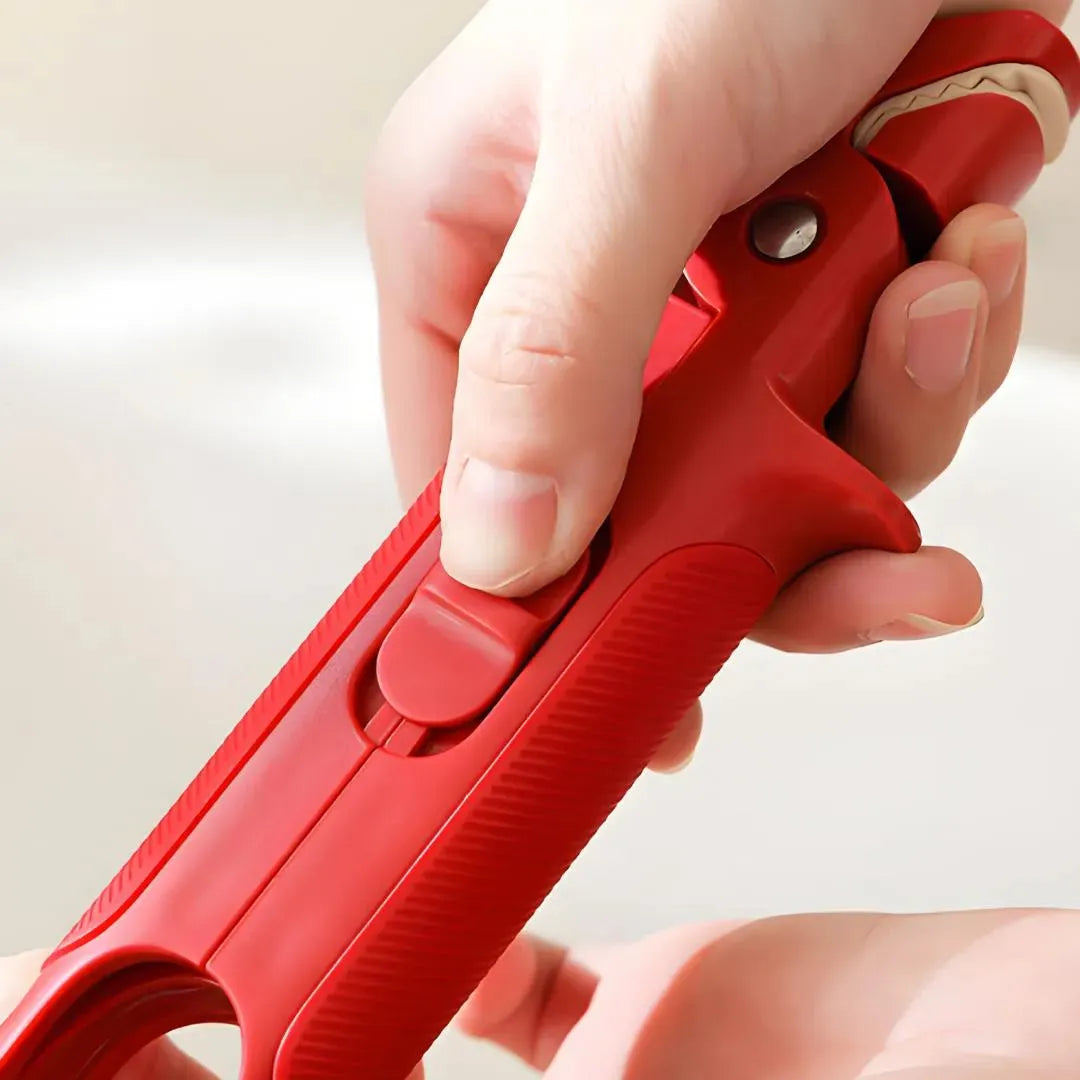 Déverrouillage facile du HotStop Multi Tool d’une seule main grâce à un bouton coulissant ergonomique