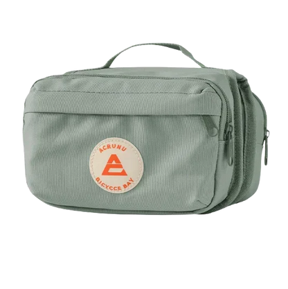Sac vélo cadre vert foncé – format rectangulaire avec logo orange, sans fond