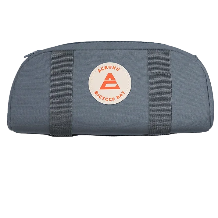 Sac de guidon vélo gris anthracite avec logo orange – design épuré et résistant