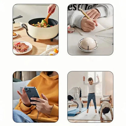Scènes d’utilisation du minuteur sphérique dans la cuisine, au bureau et à la maison