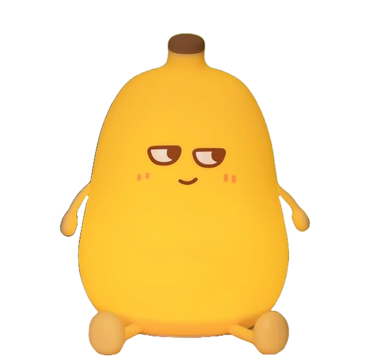 veilleuse banane jaune avec visage sans fond